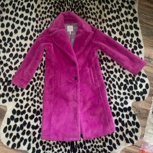 Avec les filles pink teddy coat.